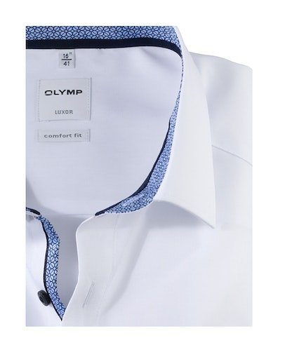 Businesshemd Luxor OLYMP weiß blau fit comfort