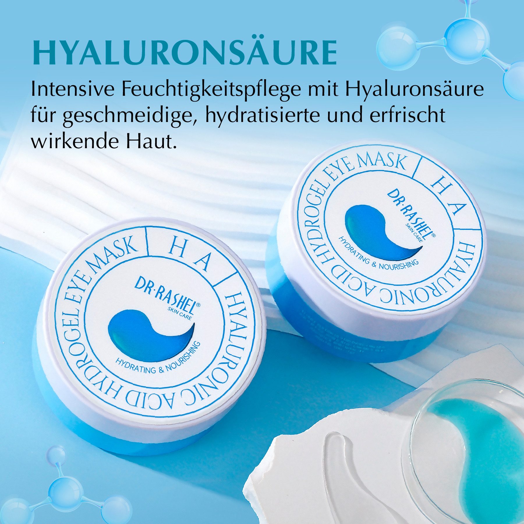 DR RASHEL Augenpads Kollagen Gel Augenpads Augenmaske Anti Aging Anti-Falten Feuchtigkeit, Augenschatten, Falten, Fatigue/Müdigkeit, Flüssigkeitszufuhr