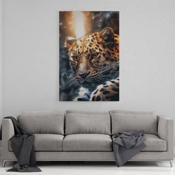 Hustling Sharks Leinwandbild Exklusives Tier-Bild als XXL Leinwandbild "Leopard Face", in 7 unterschiedlichen Größen erhältlich