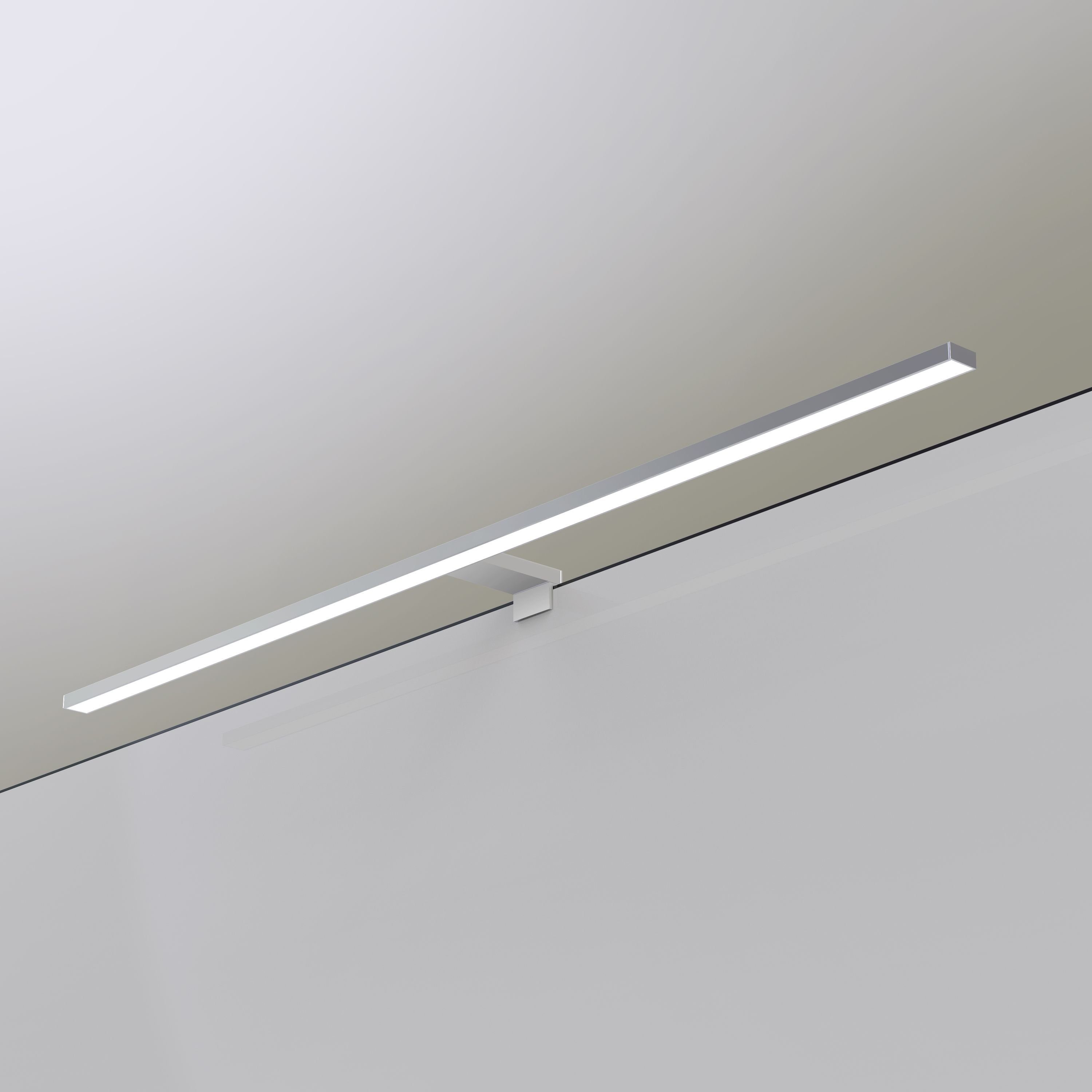 kalb Spiegelleuchte 100cm LED Badleuchte neutralweiß silbergrau, 230V, Spiegellampe Badlampe