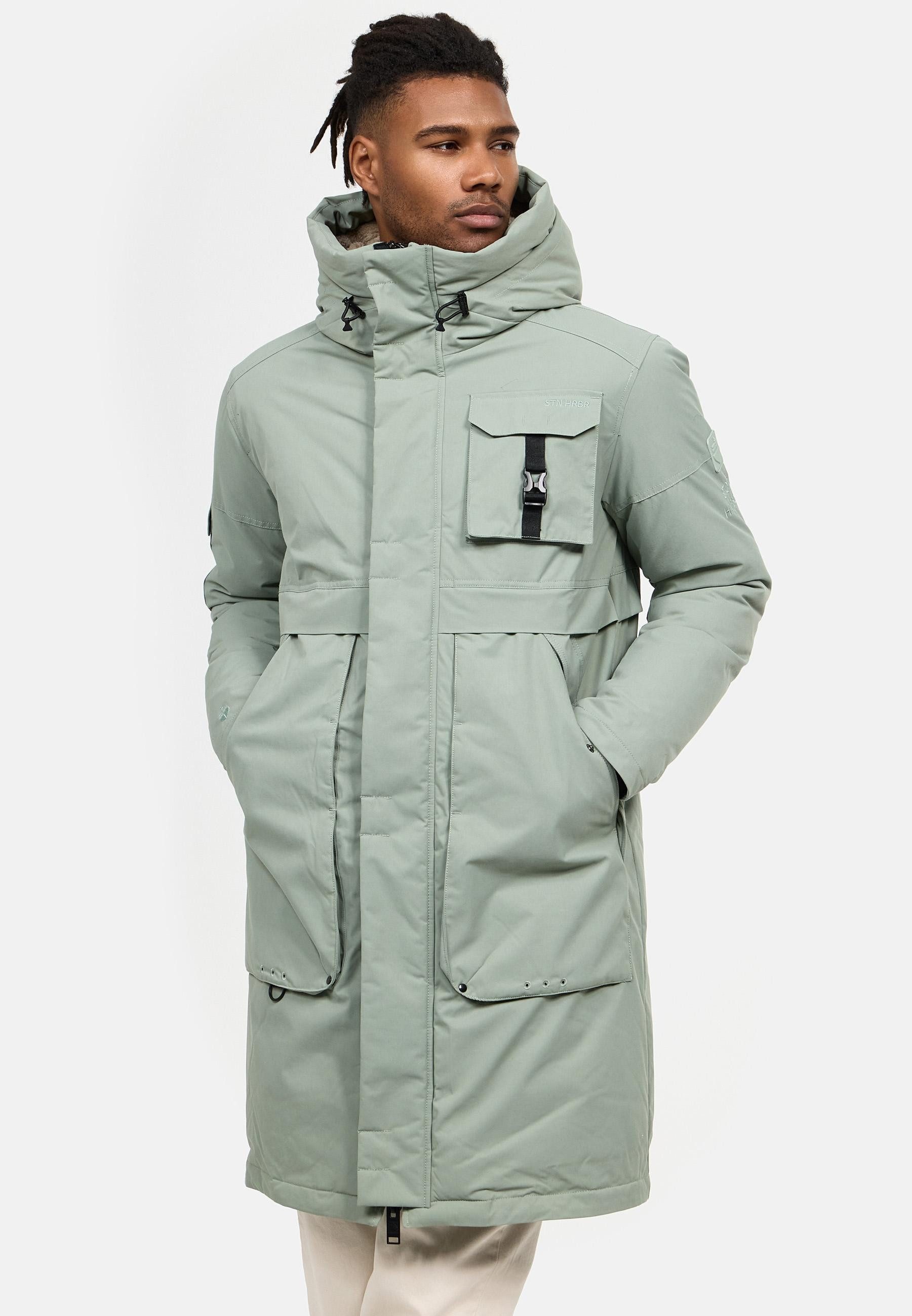 Stone Harbour Wintermantel Cyriaan XX Langer Herren Winterparka mit großen Eingrifftaschen