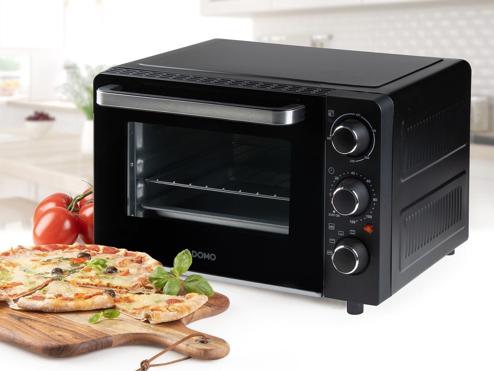 Domo Minibackofen, Tisch-Backofen autark für Toast Pizza-Ofen Mini-Ofen 20L Campingofen