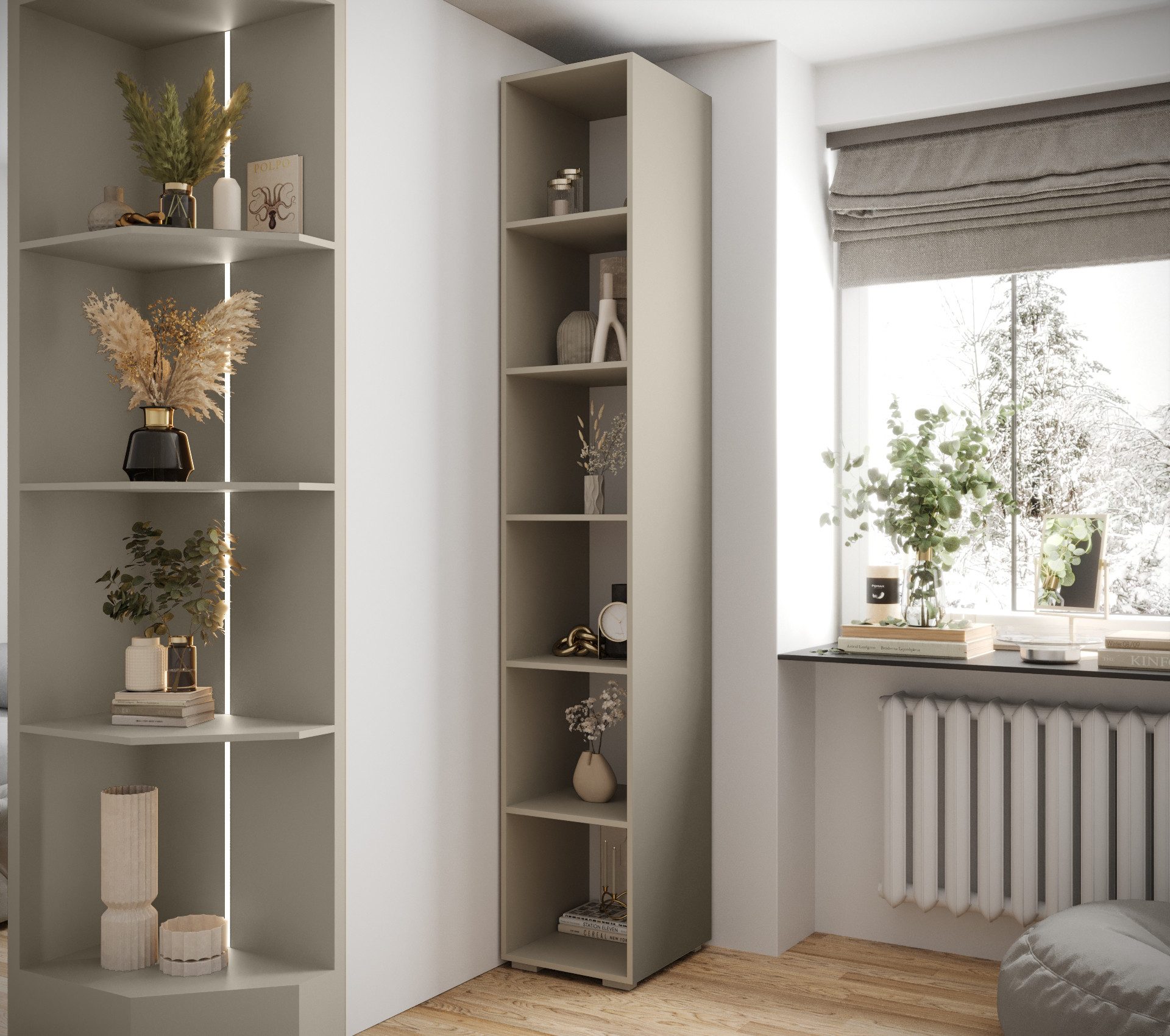 ABIKS MÖBEL Bücherregal Inova 1 Bibliothek Regal Säule, Aufbewahrungsmöbel günstig online kaufen