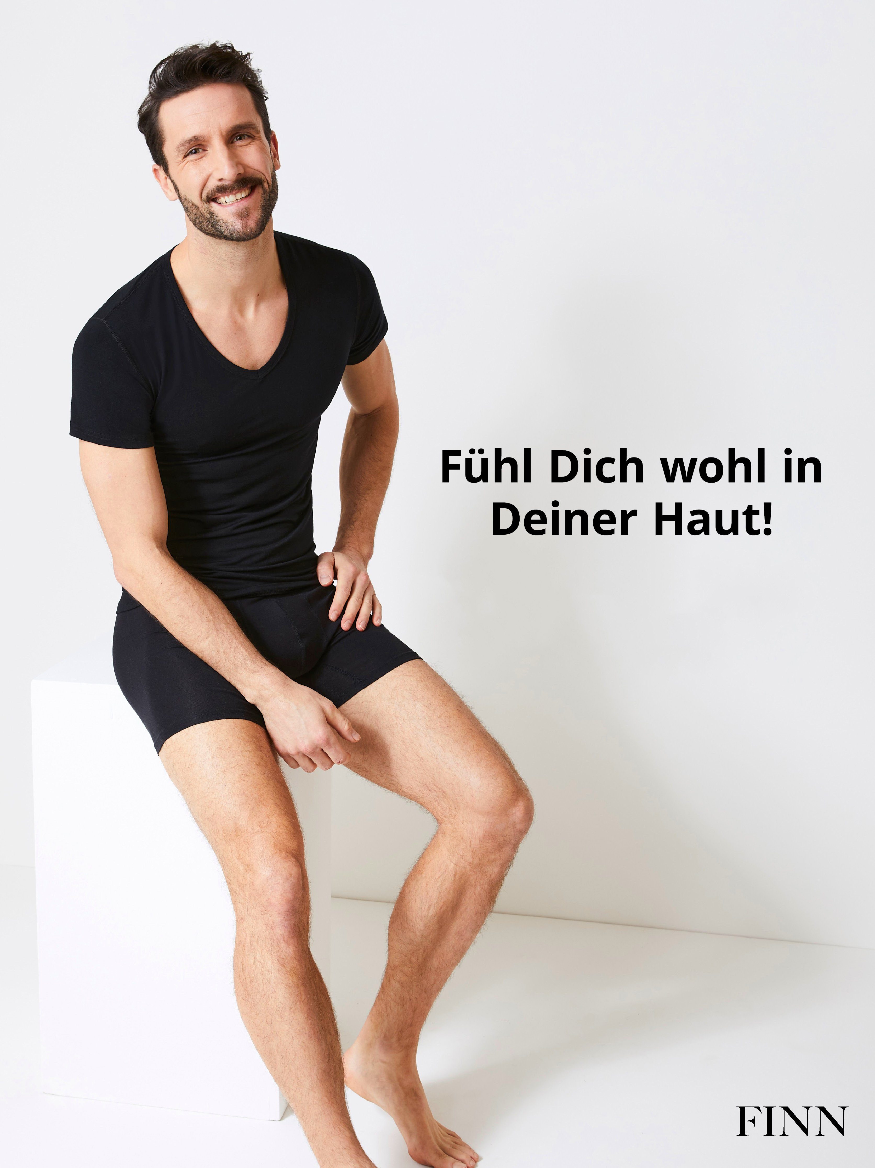 FINN Design Unterhemd Anti-Schweiß Herren Wirkung garantierte Schwarz vor Unterhemd Schutz Schweißflecken, 100