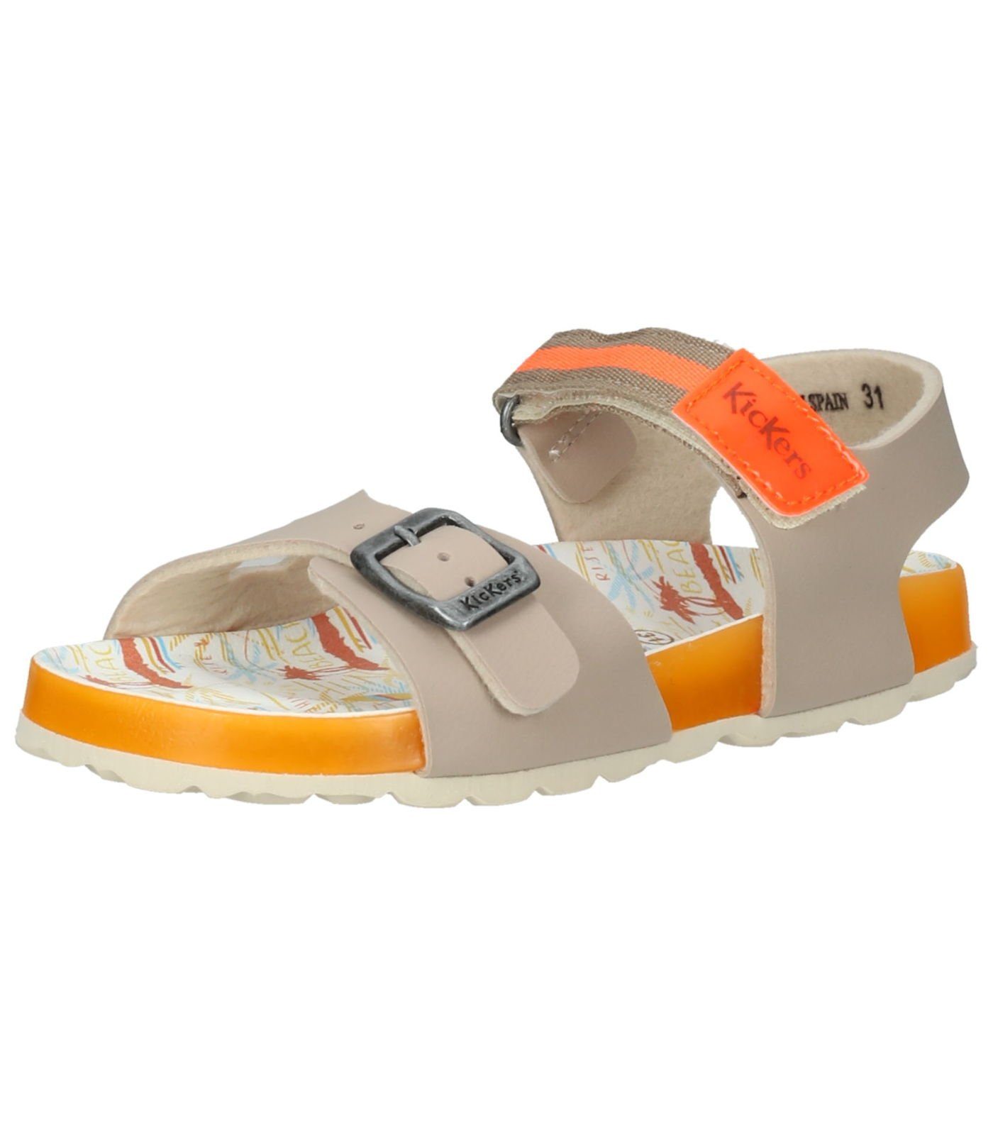 Kickers Sandalen Lederimitat Beige Trekkingsandale