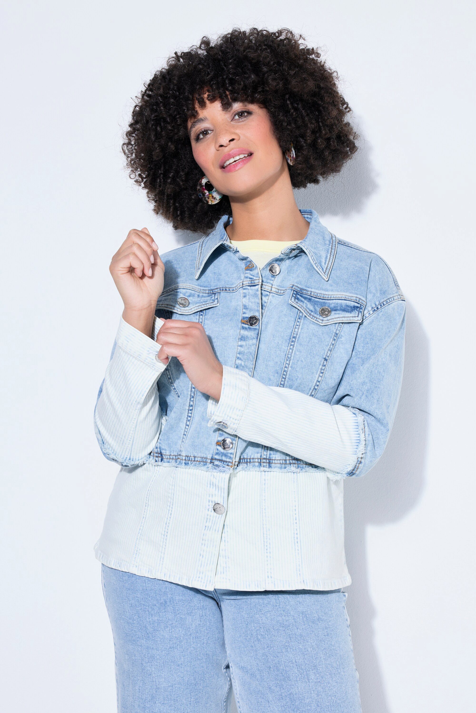 Angel of Style Jeansjacke Jeansjacke Loose Fit Patchlook Langarm günstig online kaufen