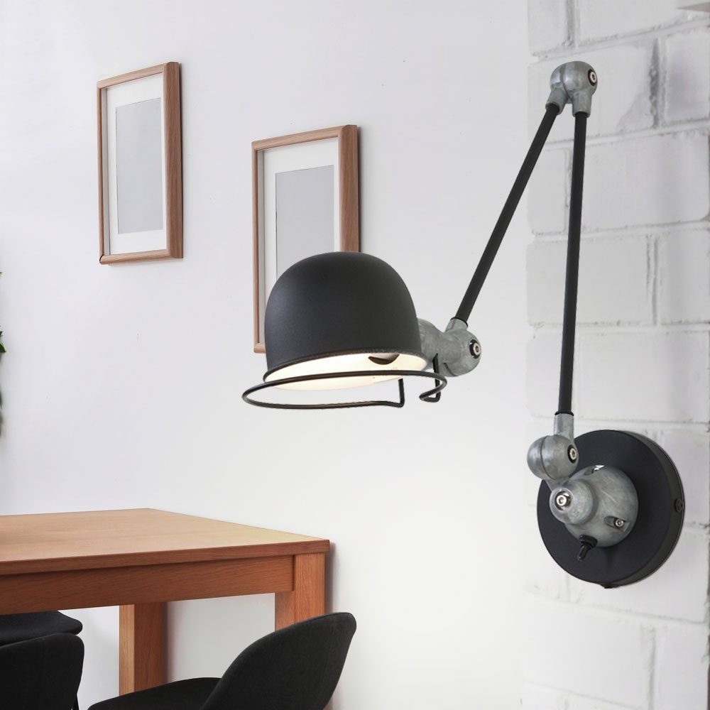 Steinhauer LIGHTING Wandleuchte, Leuchtmittel nicht inklusive, Gelenk Wand Leuchte schwarz Spot Strahler Lampe verstellbar