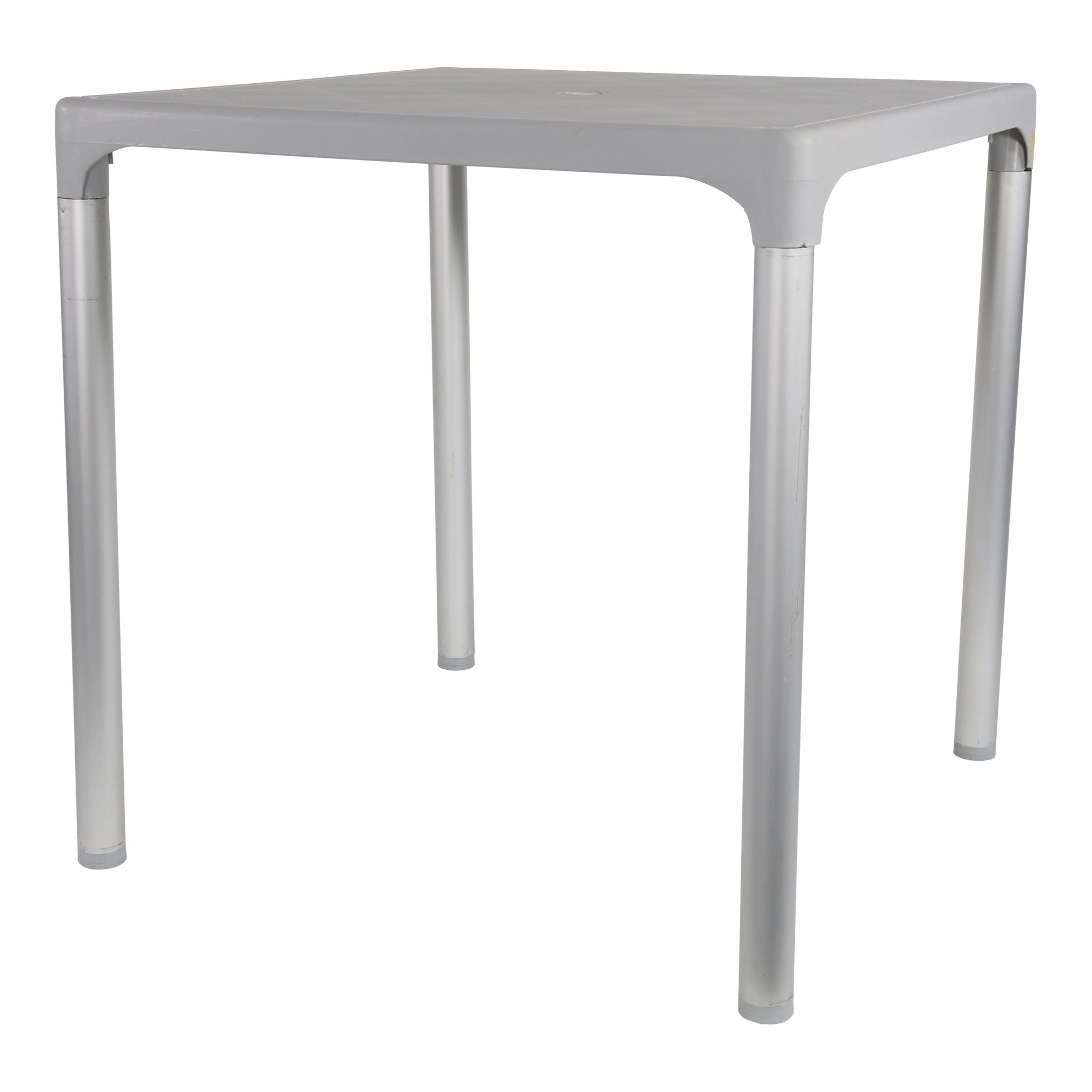 Lesli Living Gartentisch Bella grau 70 x 70 cm Balkontisch wetterfest Alu Kunststoff (Tisch, 1 Tisch), pflegeleicht wetterfest stabil