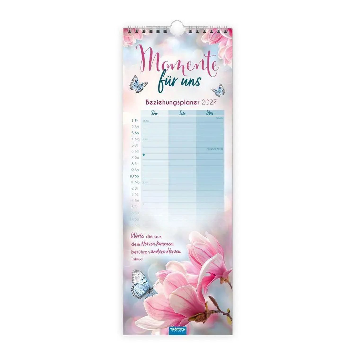 Trötsch Verlag Wandkalender TRÖTSCH - Maxi-Streifenkalender Momente für uns 2027