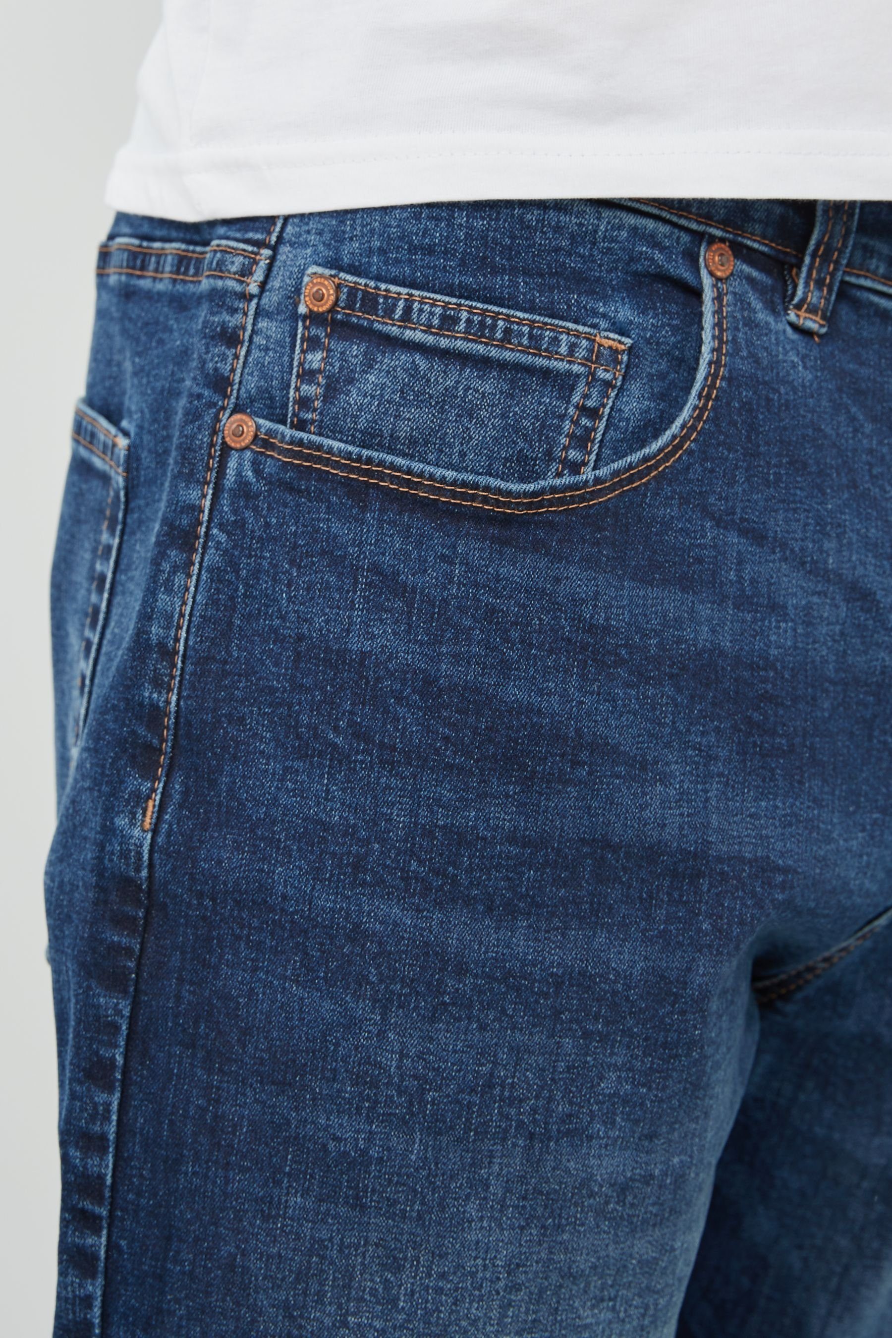Next Straight-Jeans Straight Fit Mid Blue Stretch-Jeans (1-tlg)