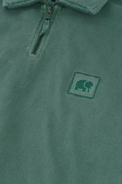 Trendsplant Rundhalspullover Sauce Loopback Pigment Dyed Half Zip Sweater Foliage Green