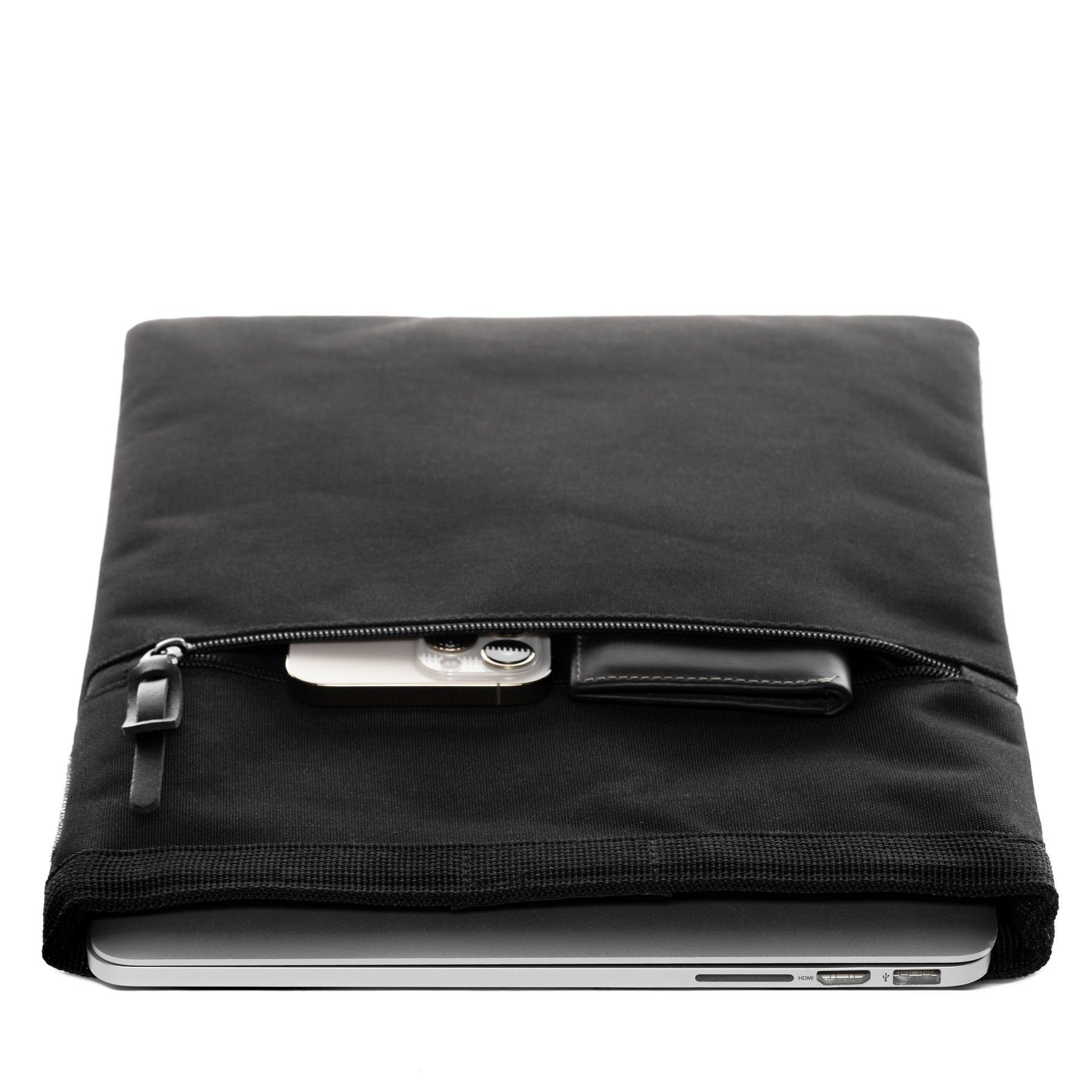 SONS OF ALOHA Rucksack RollTop Rucksack Damen klein extra Laptop-Hülle, City-Rucksack dünn als Fahrrad-Rucksack, Daypack für Damen, schwarz