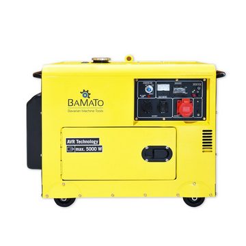 BAMATO Stromerzeuger BGE-5000D, 5 in kW, (1-tlg), AVR Stromgenerator, Fahrwerk, E-Start, Kupferwicklung