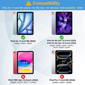 Fintie Tablet-Hülle für iPad Air 11 Zoll M2(2024), iPad Air 5. Gen(2022)/Air 4. Gen 10,9'', mit Stifthalter, Soft TPU Rückseite Abdeckung Hülle Intelligent Case