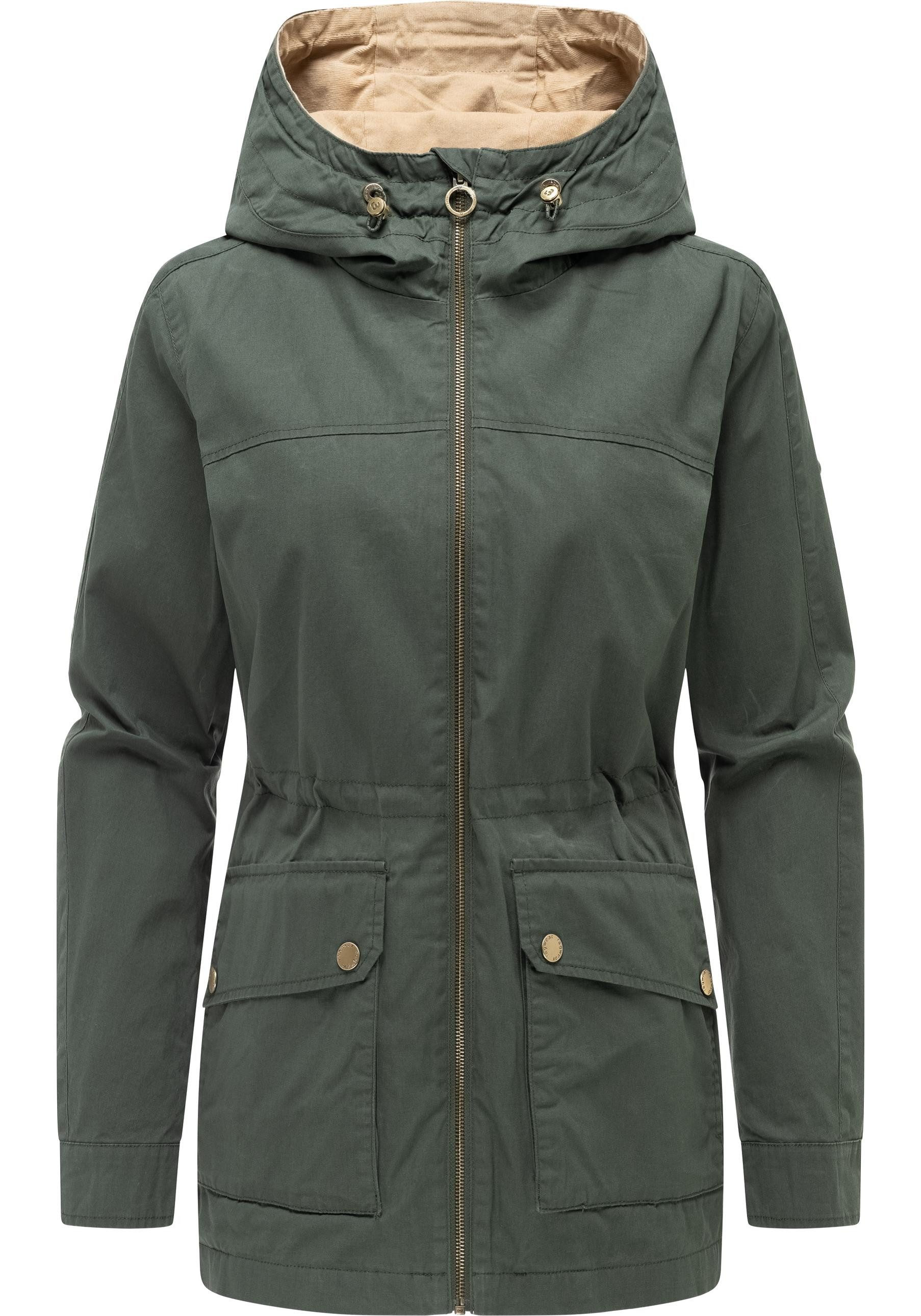 Ragwear Anorak Lenoa Vintage Übergangsparka mit Kapuze und Taillenzugband