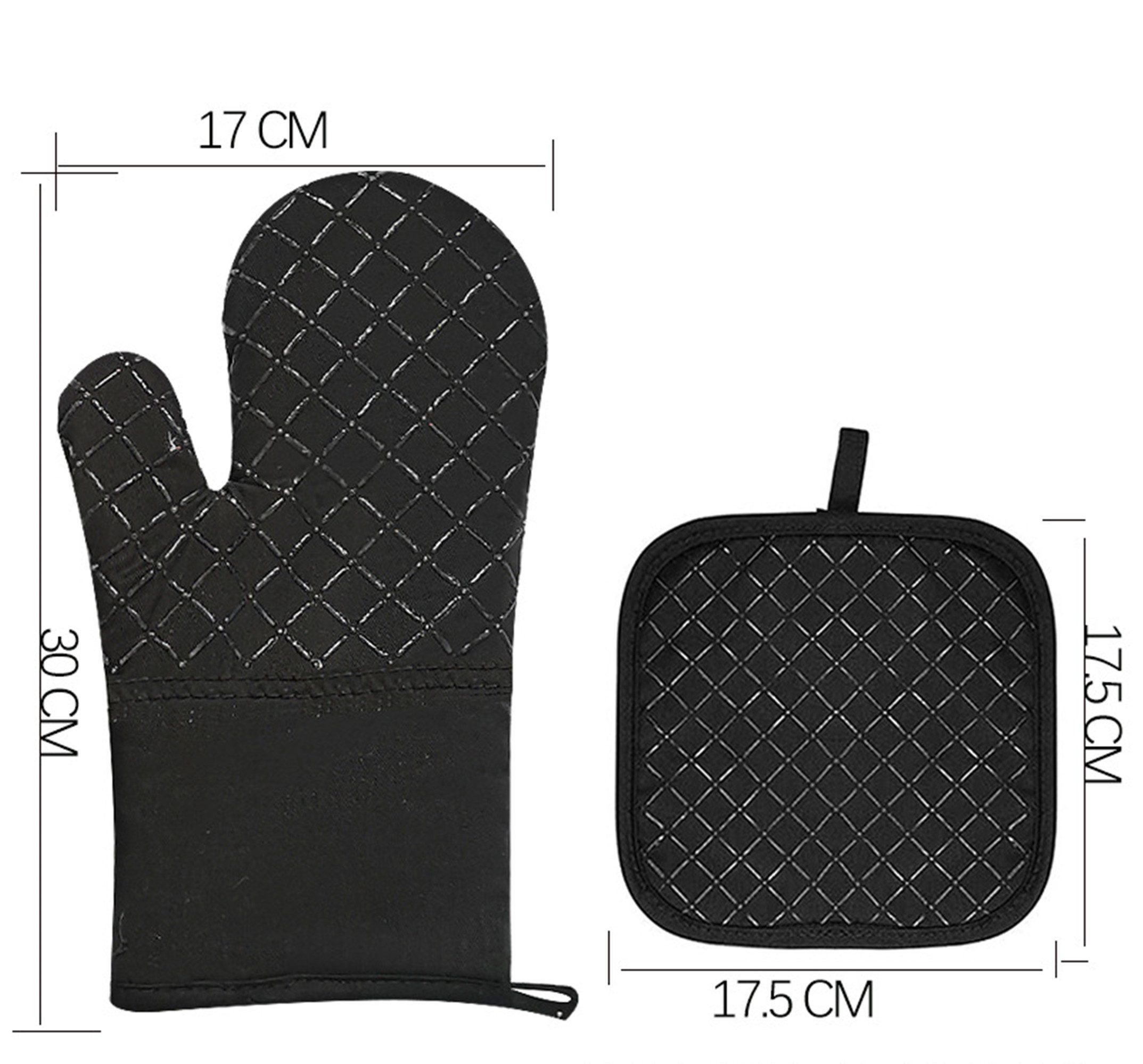 Forrlite Topfhandschuhe Ofenhandschuhe Topflappen 4er Set, 260℃ Hitzebeständige Topfhandschuhe