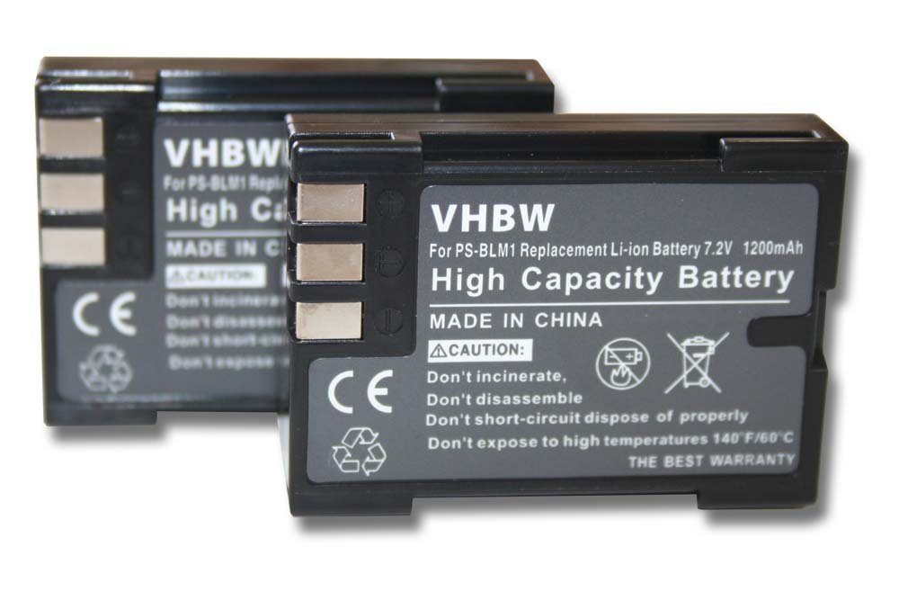 vhbw passend für Olympus E-1, E-3, E-30, E-300, E-330, E-500, E-520, E-510, Kamera-Akku 1200 mAh