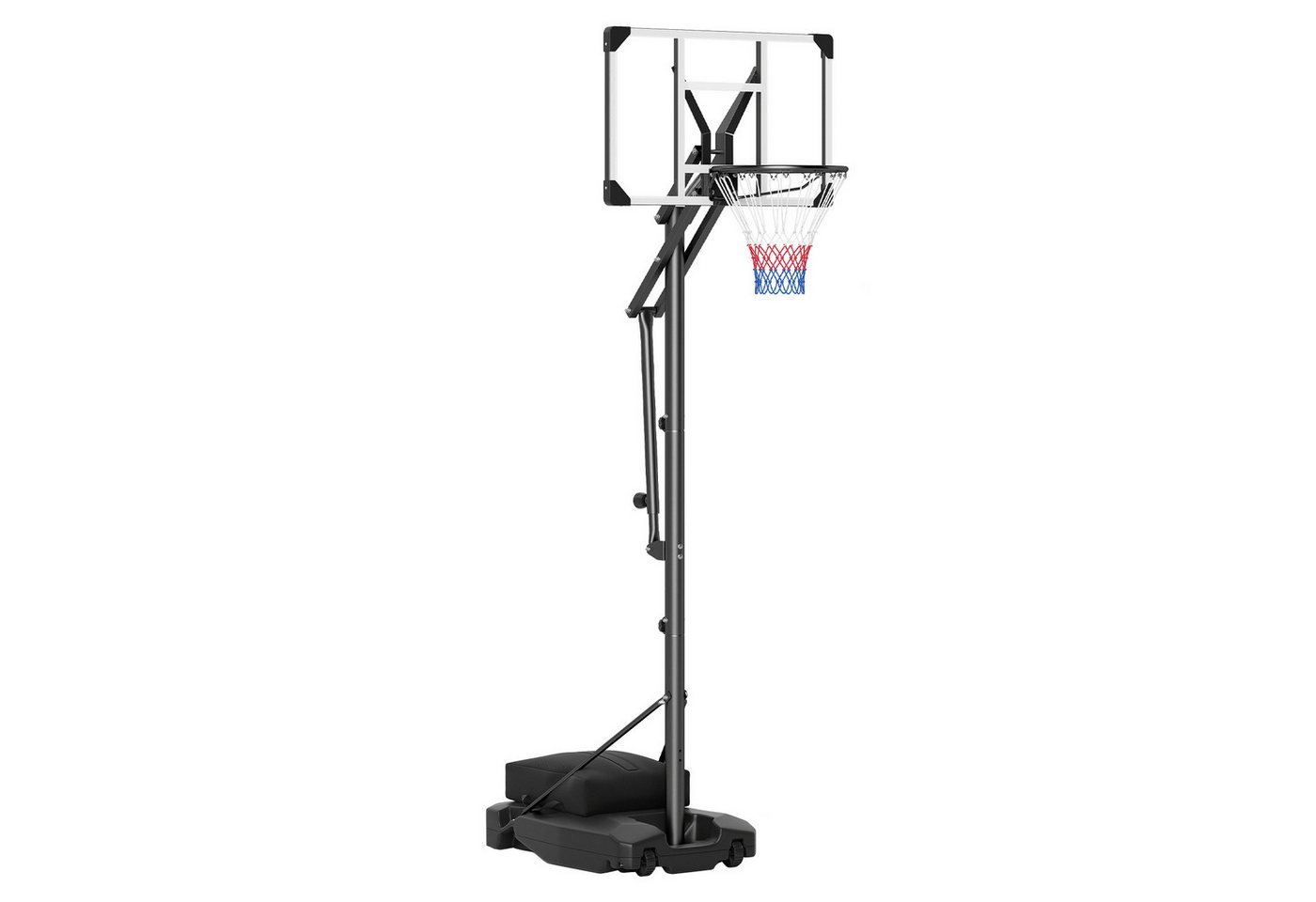 COSTWAY Basketballständer, Mit bruchsicherer Rückwand, befüllbarem Sockel & Netzen