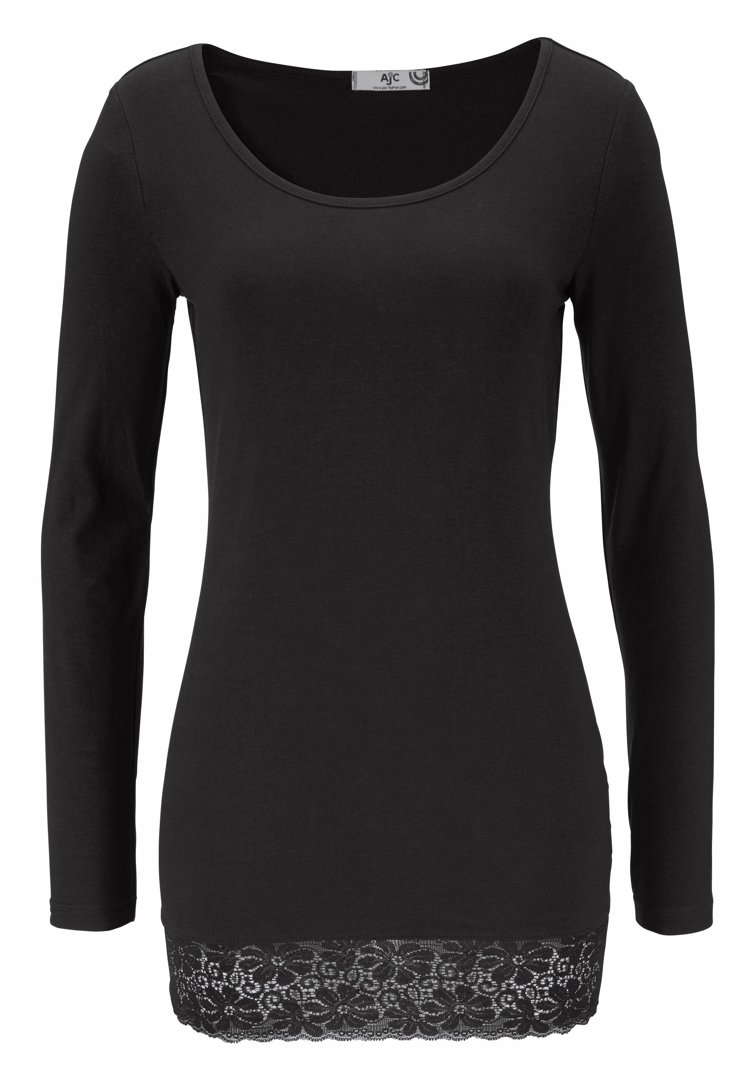 AJC Longshirt Langarm, figurbetonter Schnitt, unifarben, Rundhalsausschnitt. Reduzierter Preis € 17,99. Unverbindliche Preisempfehlung € 21,99, (€ 17,99 pro 1 Stk)