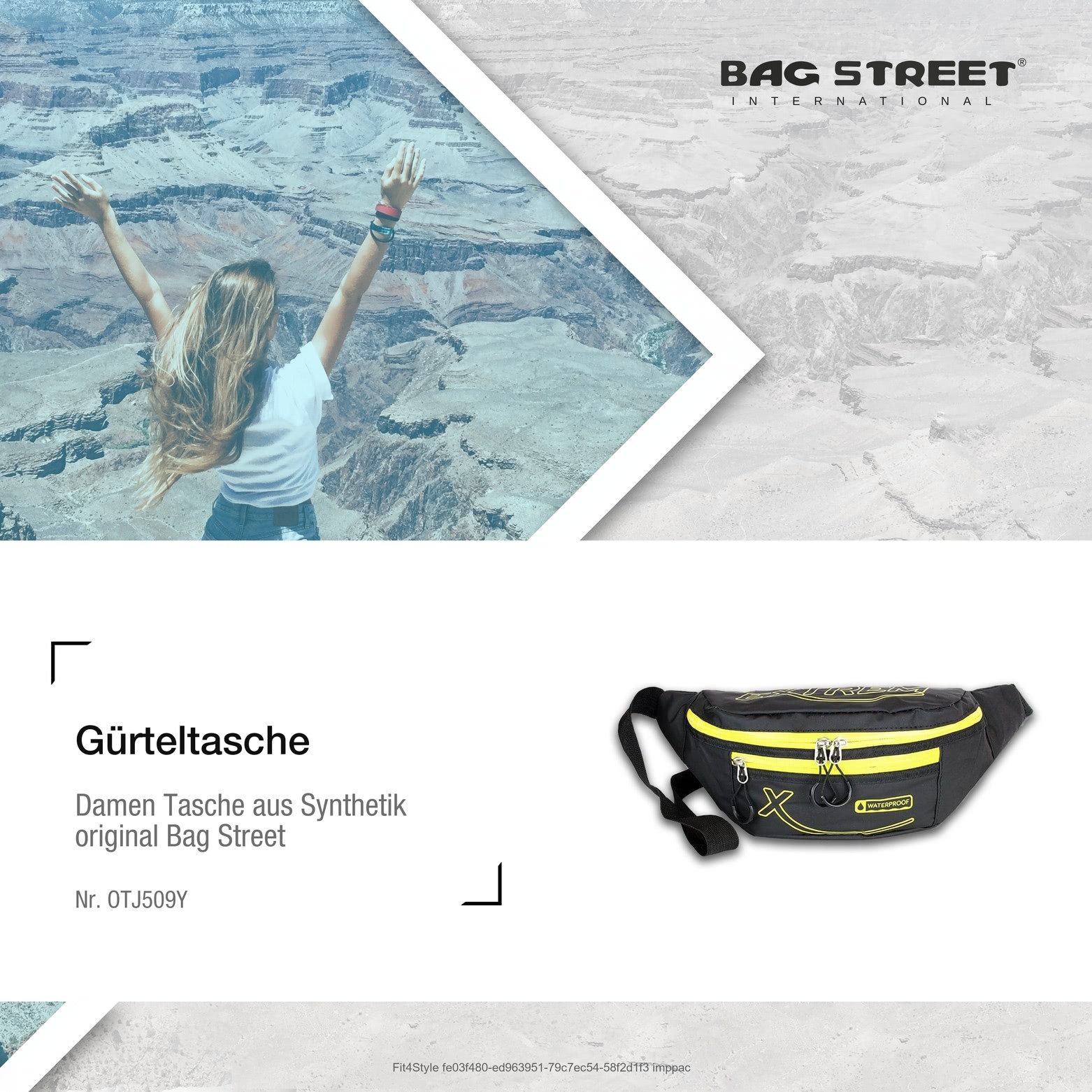 BAG STREET Gürteltasche Bag Street Damen Herren Gürteltasche (Gürteltasche), Damen, Herren, Jugend Gürteltasche Synthetik, schwarz, gelb 12cm hoch