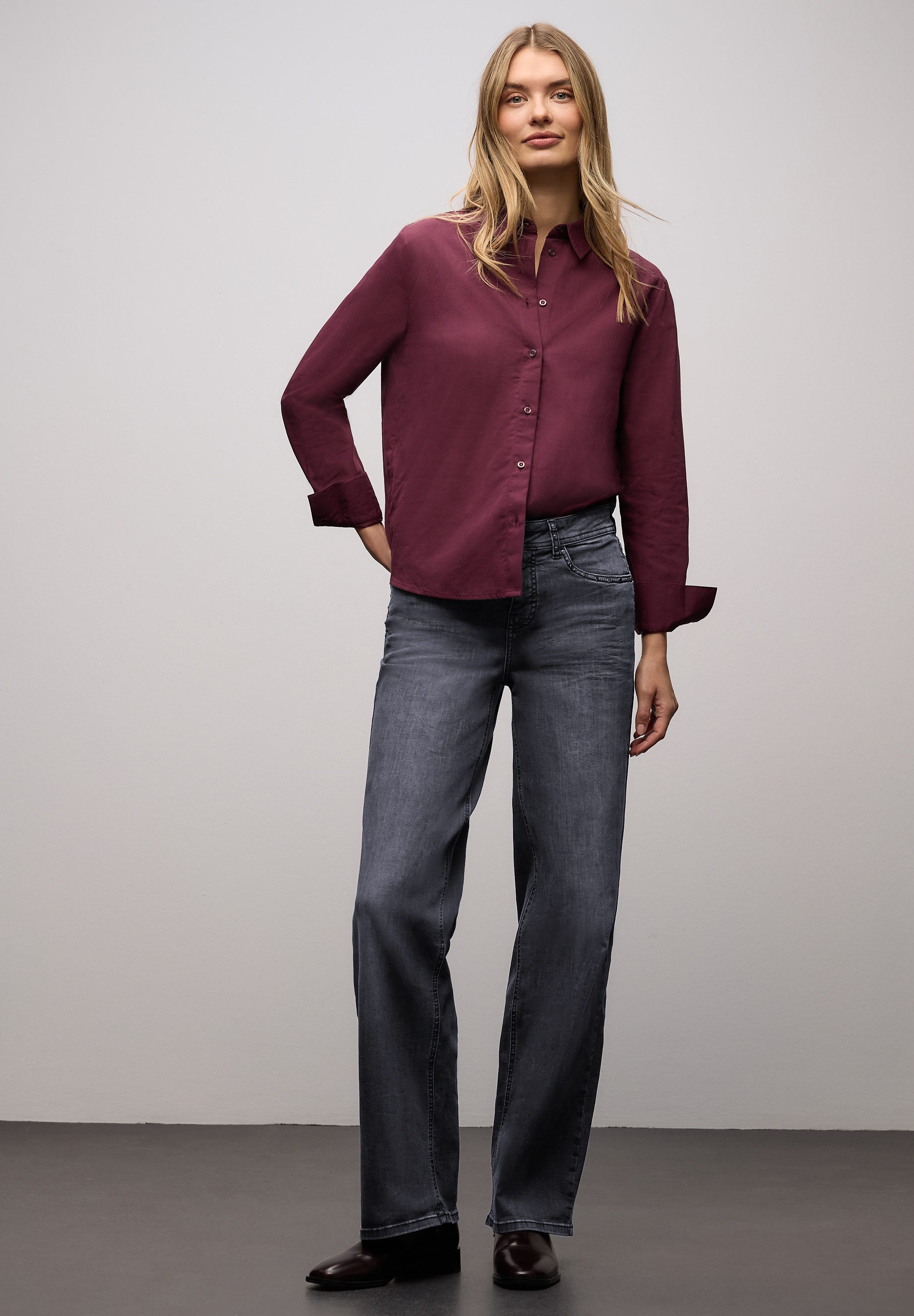 STREET ONE Weite Jeans Style Wideleg mit Glitzer-Details