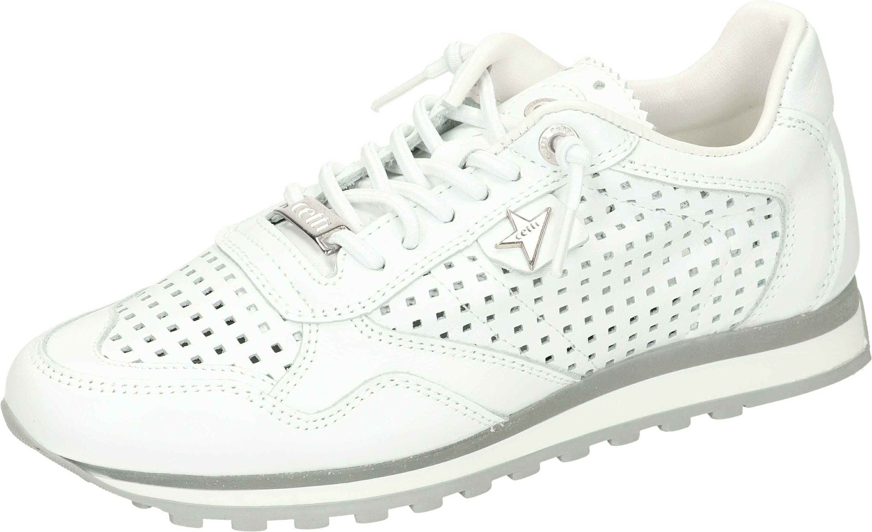 Cetti Sneaker Sneaker aus echtem Leder weiß