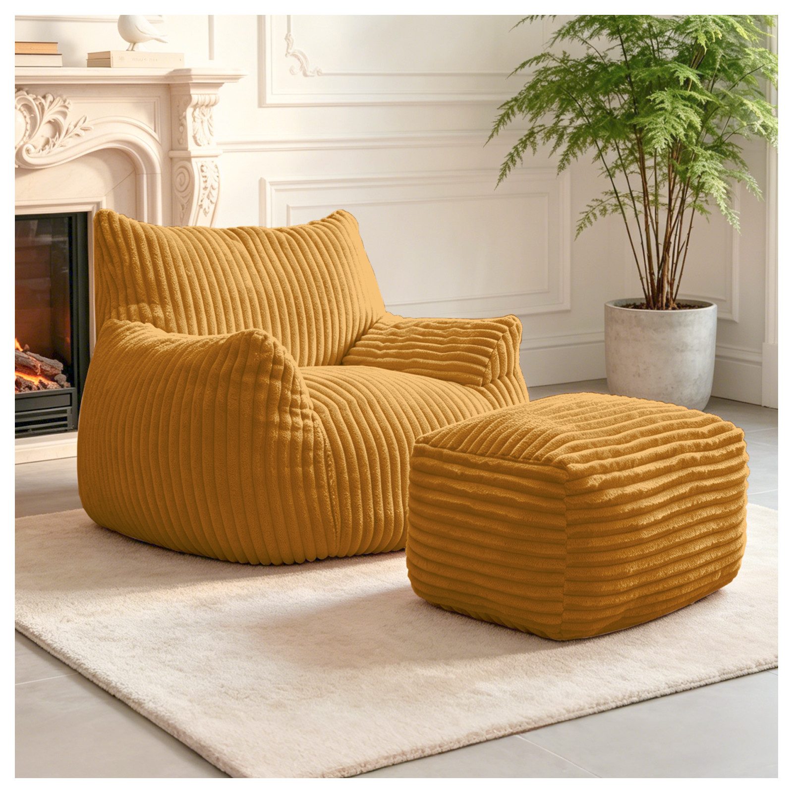 Odikalo 2-Sitzer Sofas wohnzimmer Loungesofa Relaxsessel Sitzsack mit Schlaffunktion, Liege mit geschwungener Linienführung und passendem …