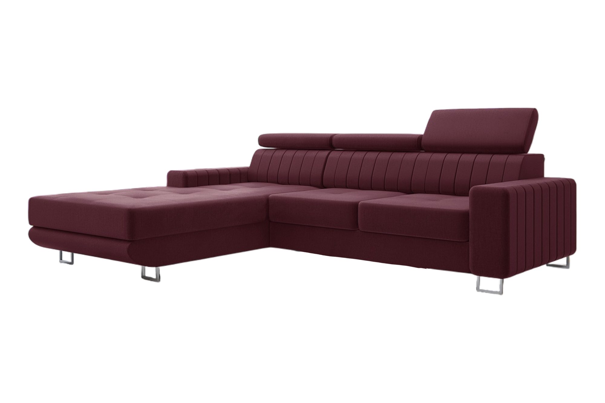 thematys Ecksofa Ecksofa mit Schlaffunktion und Bettkasten, L-Form, Samt, - mit verstellbaren Kopfstützen, – L-Form 250×183 cm – Schlafsofa mit Auszug, – L-Form 250×183 cm – Schlafsofa mit Auszug