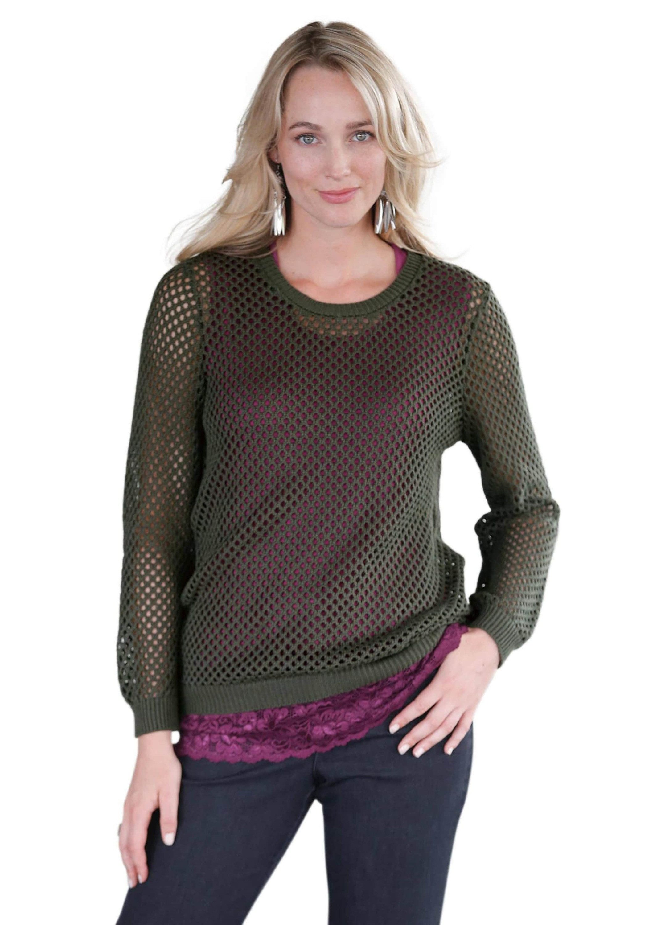Strickpullover Sommerlicher Strickpullover mit Ajourmuster