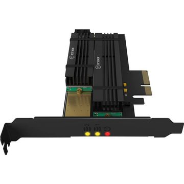 RAIDON ICY BOX PCI-E Karte für 2x M.2 SSDs - - PCI Modulkarte, Passive Kühlung, inkl. Low-Profile Slotblech