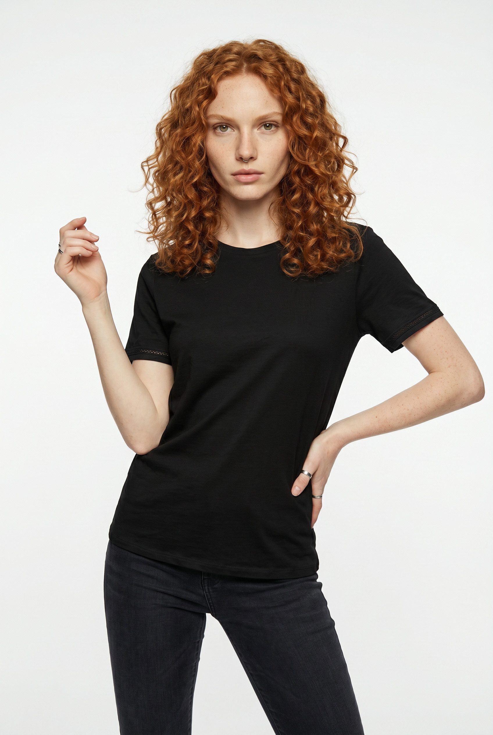 ONLY Kurzarmshirt ONLSIGRID S/S O-NECK TOP JRS