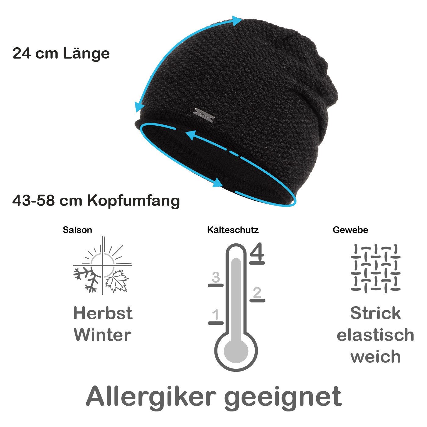 Faera Strickmütze Wintermütze Damen Mütze Beanie Haube gefüttert Strickmütze Damenmütze