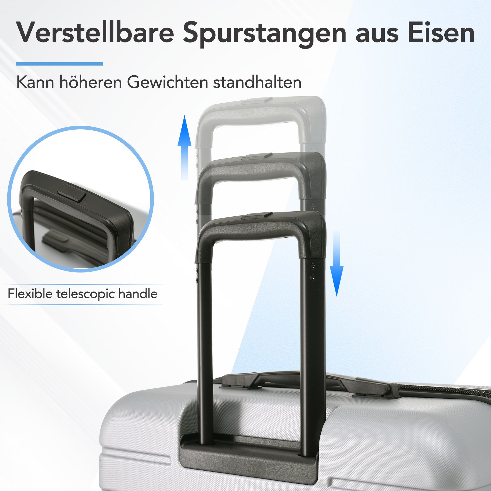 SIGN Stofkoffer reiskoffer Trolley (handgepäck middel groot set) 5cm rekbaar voeg, wijnrood, Mittlerer Koffer (70cm