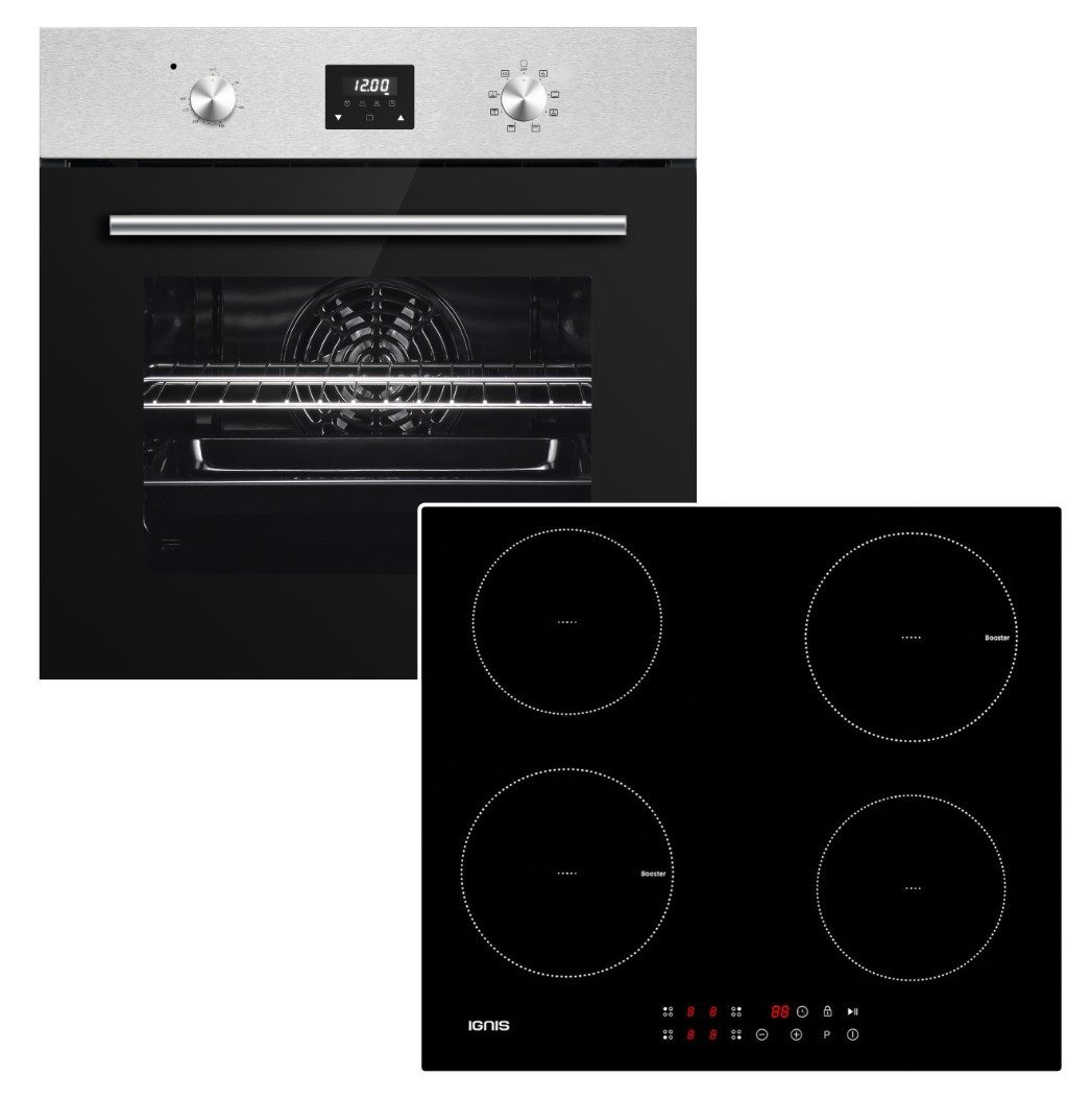 PKM Backofen-Set Einbaubackofen + Ignis a.d.H. Bauknecht Induktionskochfeld Booster, mit Nein