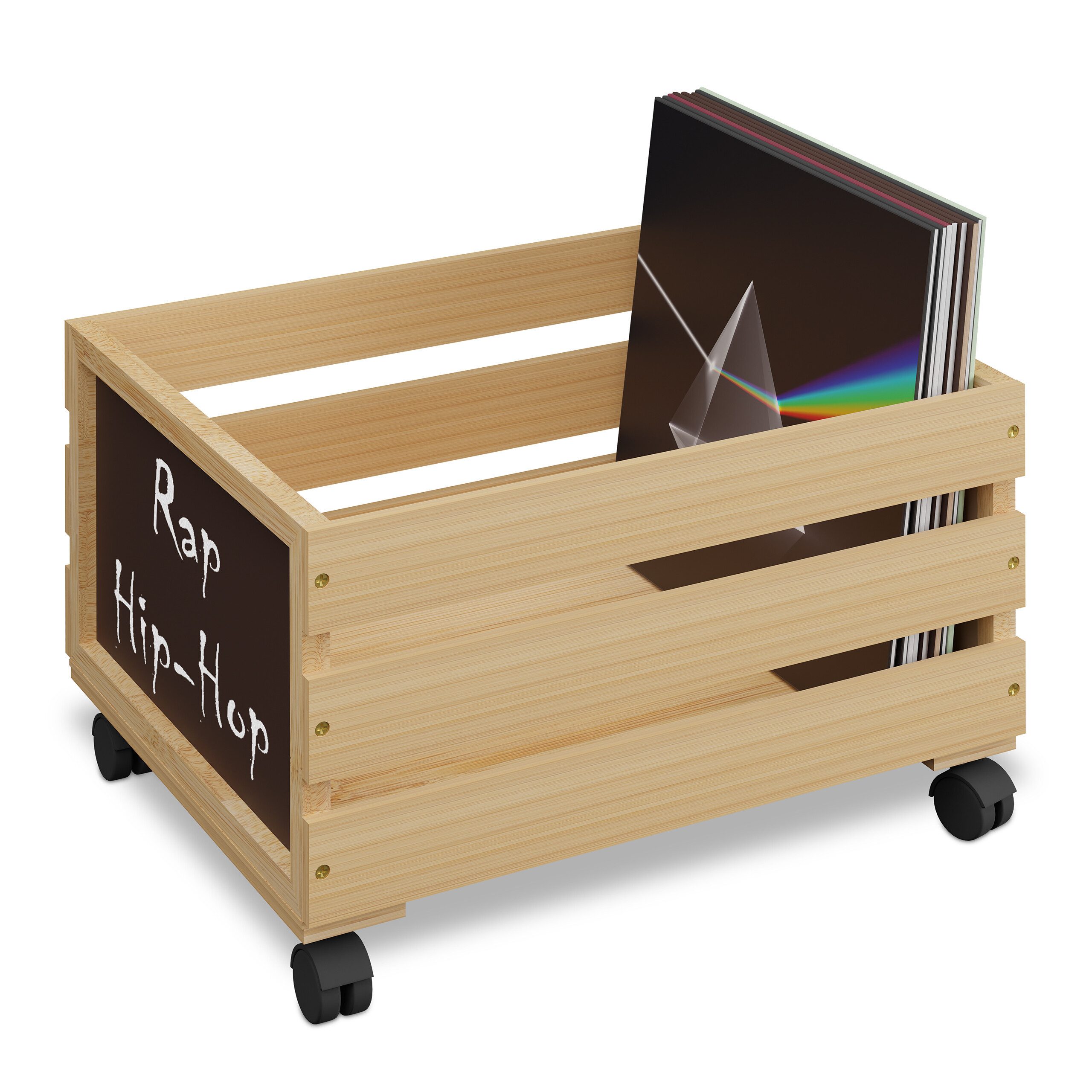 relaxdays Aufbewahrungsbox Schallplatten Kiste Bambus günstig online kaufen