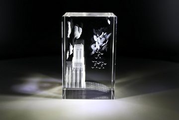 VIP-LASER Dekofigur 3D Glasquader Notre Dame von Paris, Hochwertige Geschenkbox, Made in Germany, Familienbetrieb