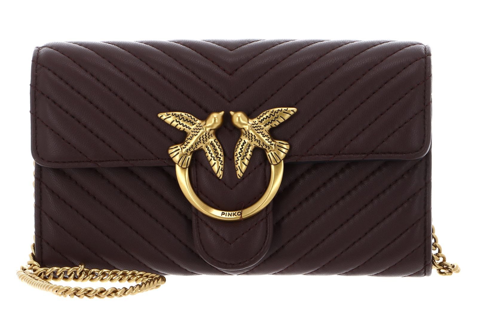 PINKO Umhängetasche Mini Icon Wallet C Nappa Chevron, aus echtem Schafsleder