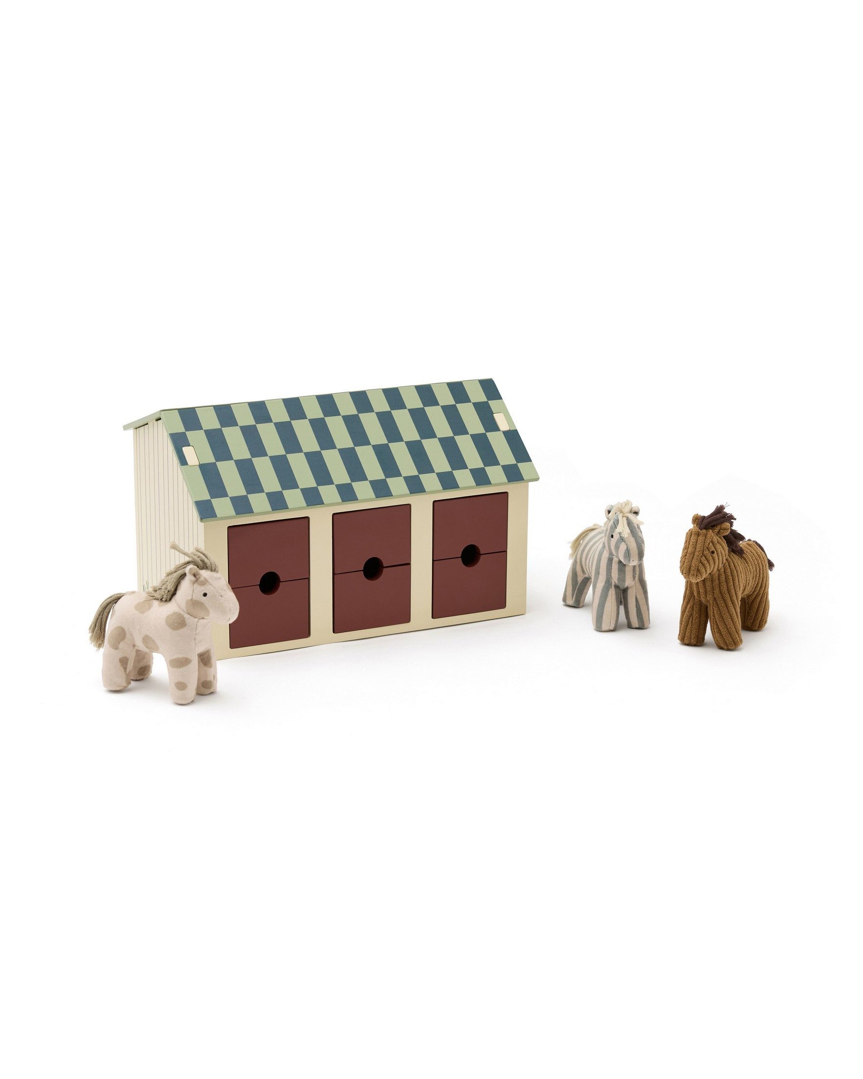 Kids Concept Spielwelt Kids Concept - Pferdestall mit Pferden - 19,5x19x31 cm, (4-tlg), aus Holz