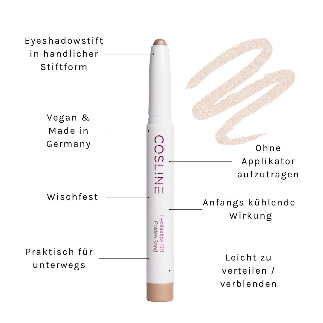 Cosline Cosmetics Lidschatten Eyeshadow, Praktische Stiftform, cremige Textur, langanhaltend, vegan