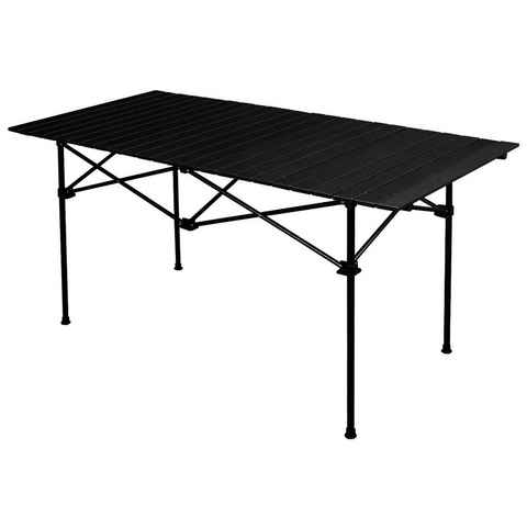 anndora Campingstuhl klappbarer Campingtisch Esstisch Spieltisch schwarz 1,40 m transportabel