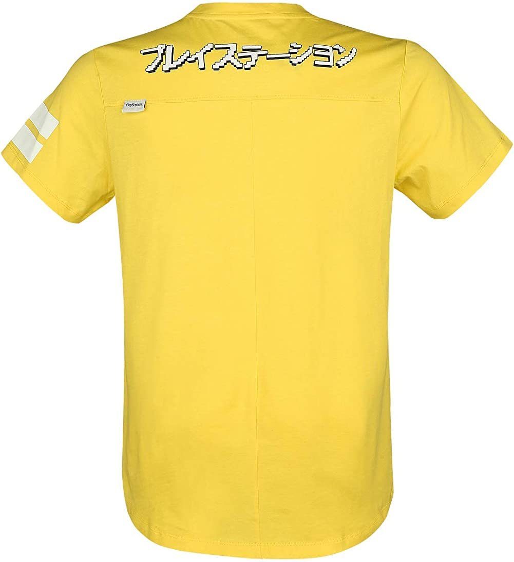 T-Shirt schwarz oder M Playstation Print-Shirt L XL gelb buttons controller S XXL PLAYSTATION