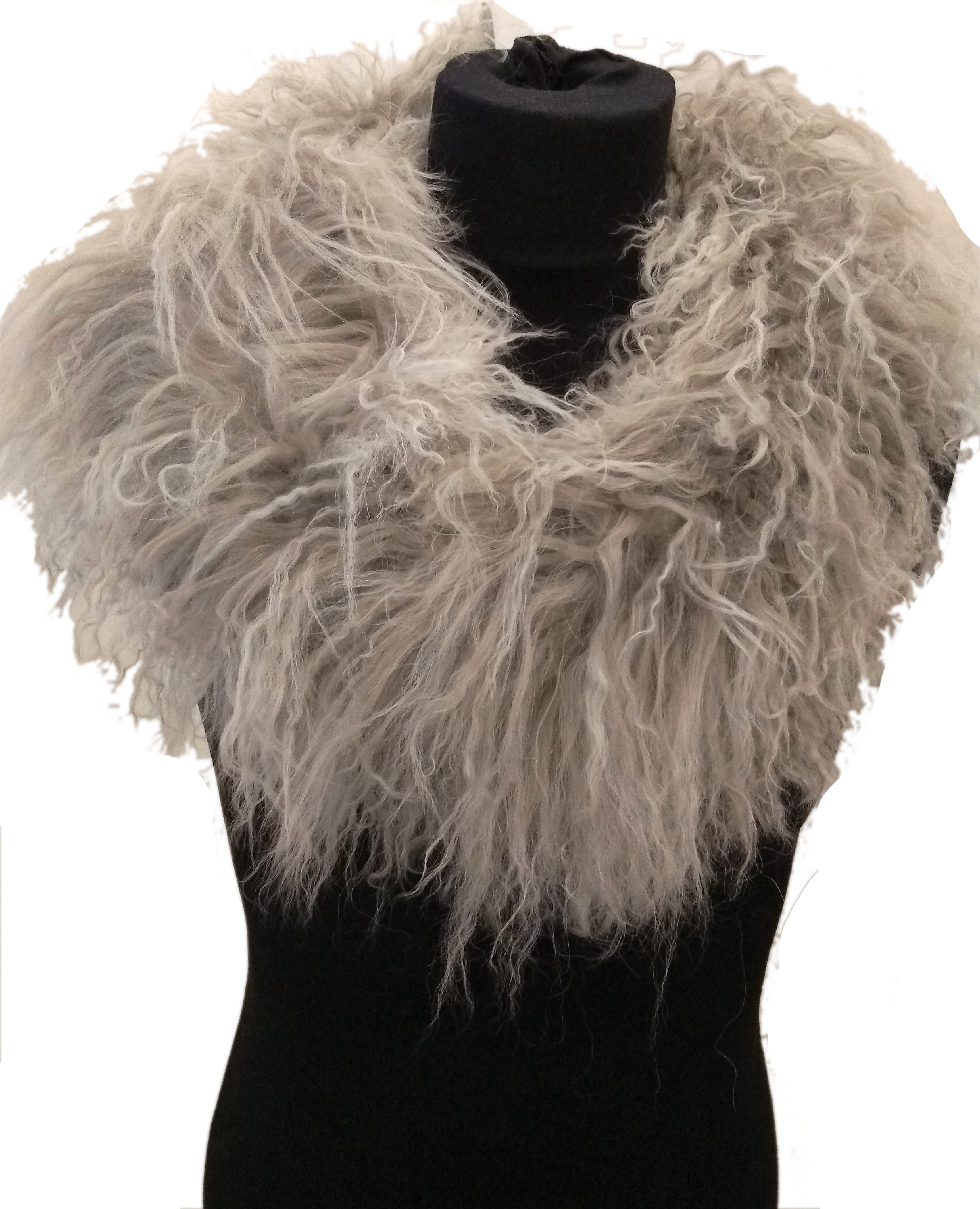 Reissner Lammfelle Schal Tibet Lammfell Kurz Schal BOA Kragen 75cm – Bild 3 von 4