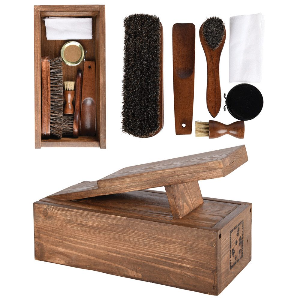 esschert design Schuhputzbürste Esschert Design Schuhputzset/Kiste mit Schuhablage, 0
