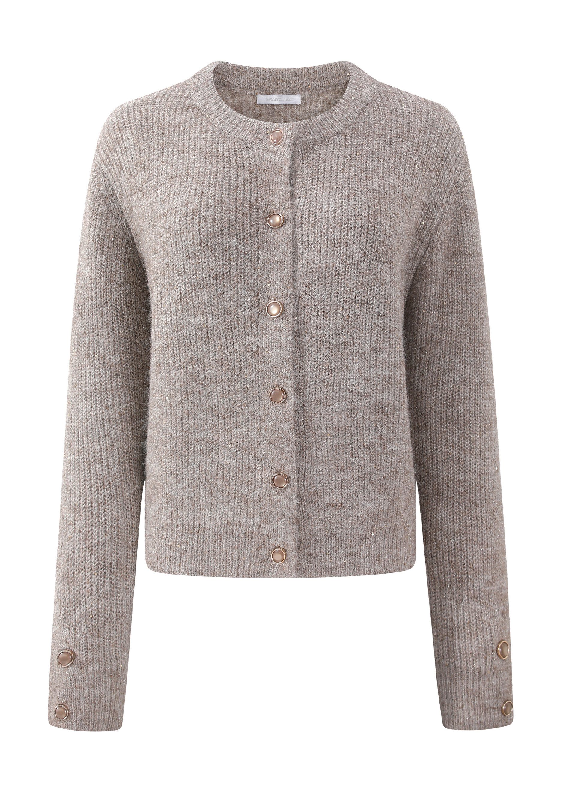 SASSYCLASSY Cardigan Cardigan mit Pailletten für Damen Weiche Gerippte Stri günstig online kaufen