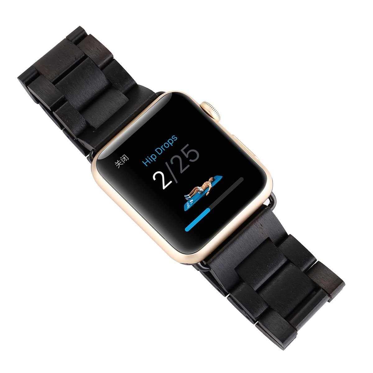 Wigento Smartwatch-Armband Für Universal 22mm Style Holz Ersatz Armband Schwarz Smart Uhr Band