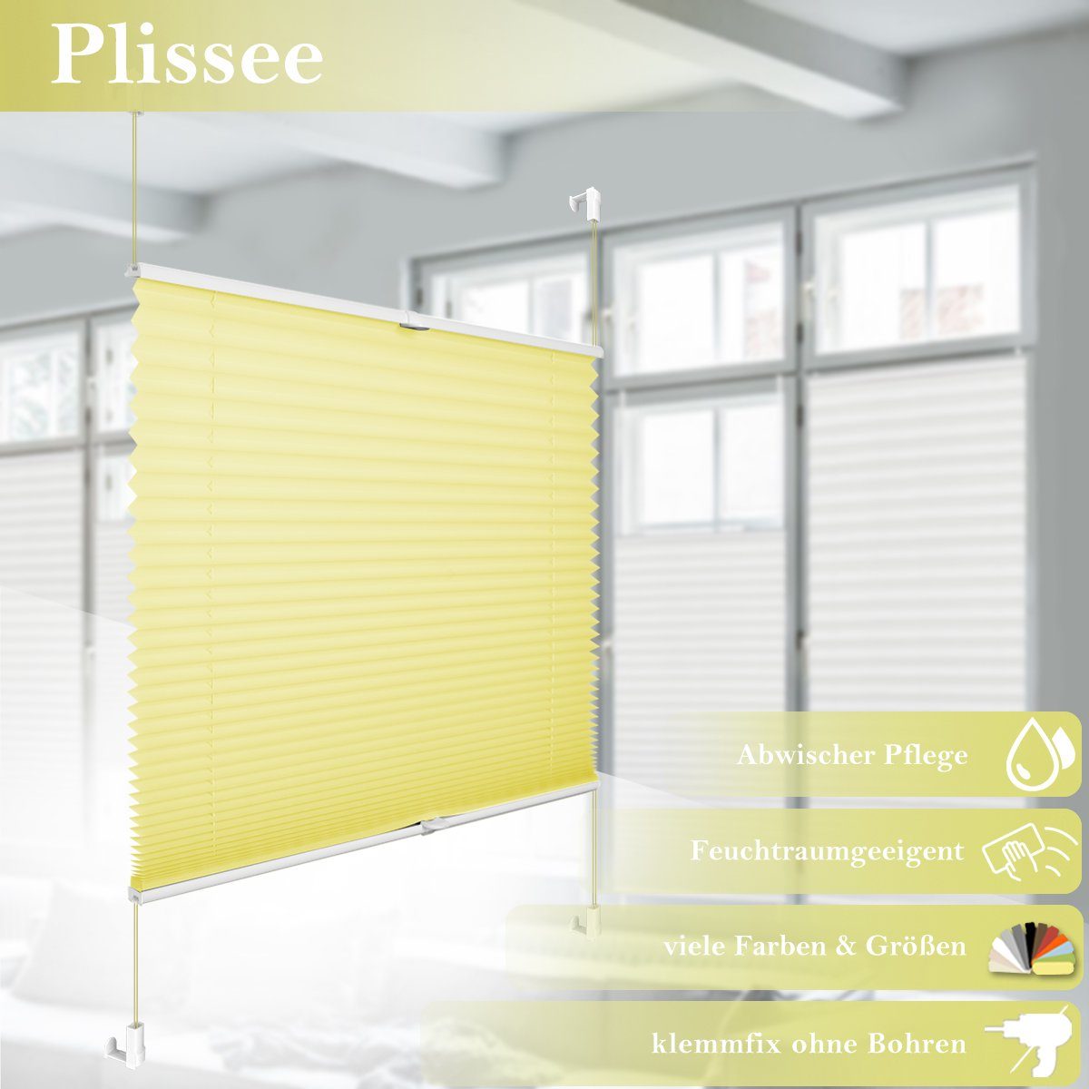 OUBO Plissee ohne Bohren Klemmfix, Sichtschutz und Sonnenschutz, Lichtdurch günstig online kaufen