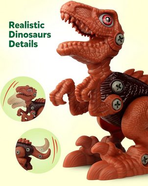 Zeitlosigkeit Lernspielzeug Baukasten Dinosaurier-Spielzeug zum Auseinandernehmen, 3er Pack (3-St), Feinmotorik-Bau-Dinos-Set, STEM lehrreiches Geschenkspiel