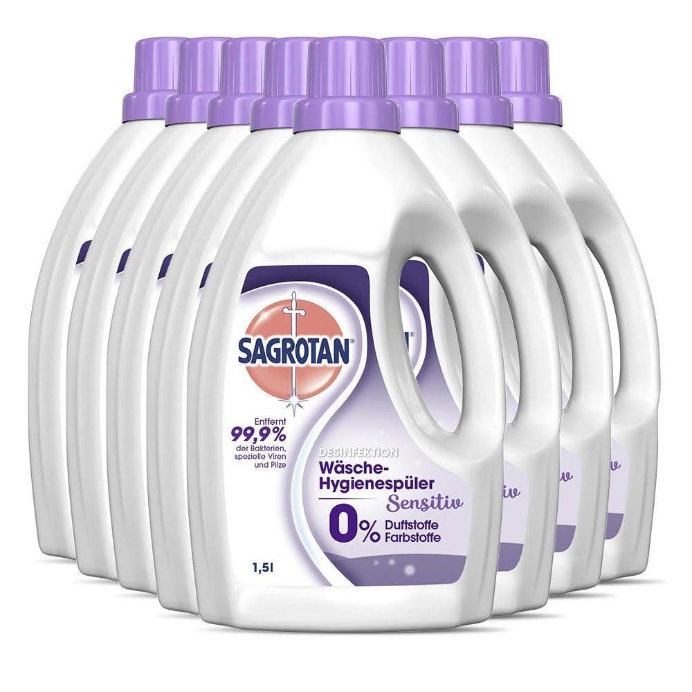 SAGROTAN Sagrotan Wäsche-Hygienespüler Sensitiv 1,5l 8er Pack (8 x 1,5l) Spezialwaschmittel