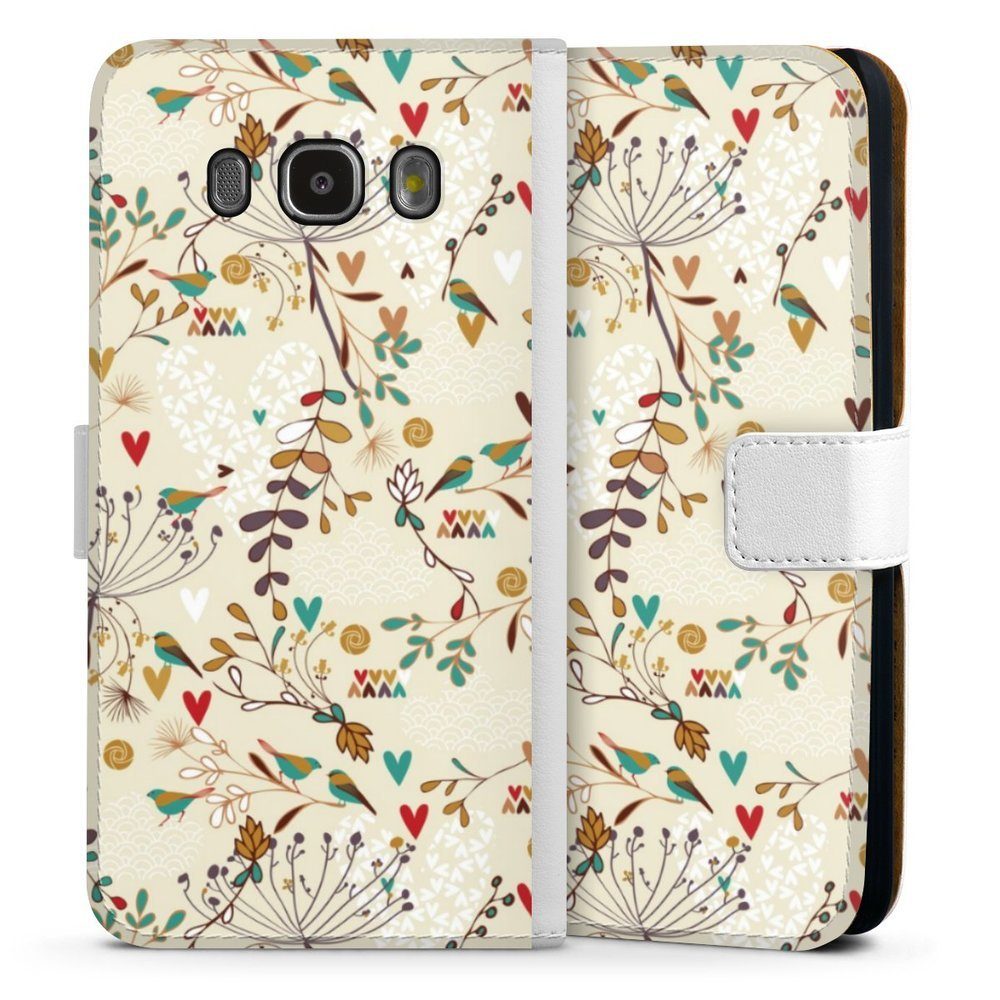 DeinDesign Handyhülle »Retro Vogel Blumen Floral Wilderness«, Samsung  Galaxy J5 (2016) Hülle Handy Flip Case Wallet Cover