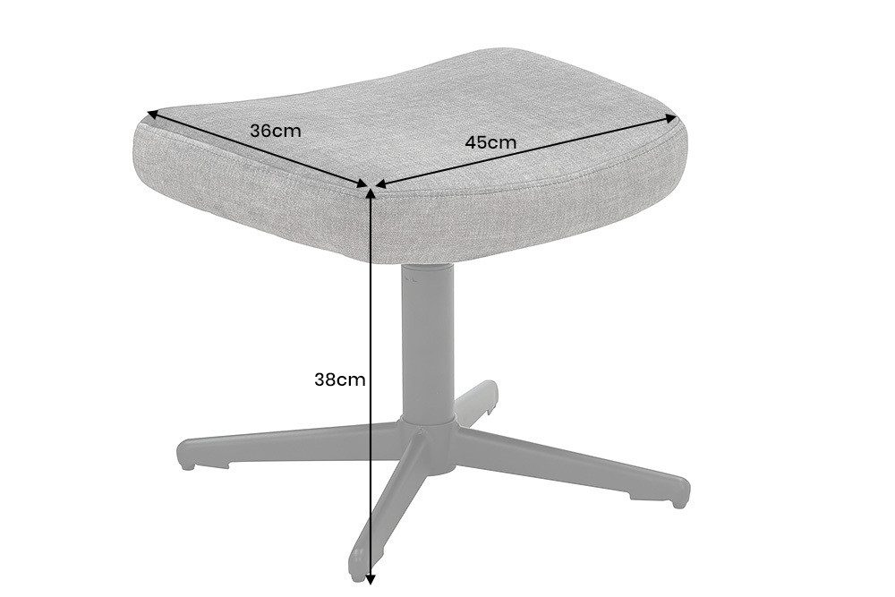 riess-ambiente Fußhocker VOGUE 45cm taupe / schwarz - Samt, drehbar, Metallbeine, Modern (Einzelartikel, 1 St), Fußhocker im Industrial Design - ideal für Wohn- und Arbeitsbereiche